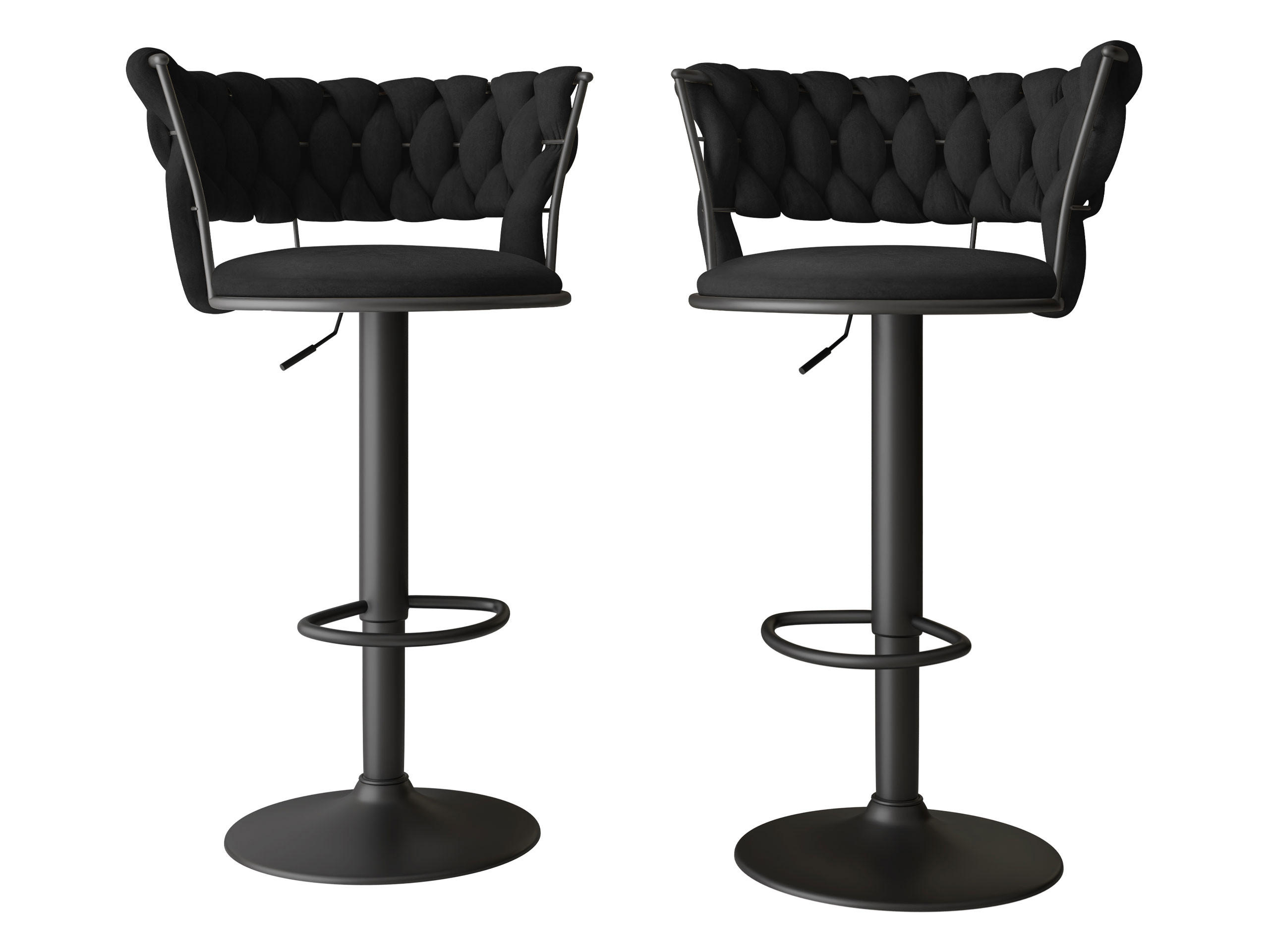 BARHOCKER-SET Muz BK-1141/CM (2 Stück in Samt) - Schwarz, Textil/Metall (50/76/48cm) - MIRJAN24