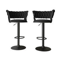BARHOCKER-SET Muz BK-1141/CM (2 Stück in Samt) - Schwarz, Textil/Metall (50/76/48cm) - MIRJAN24
