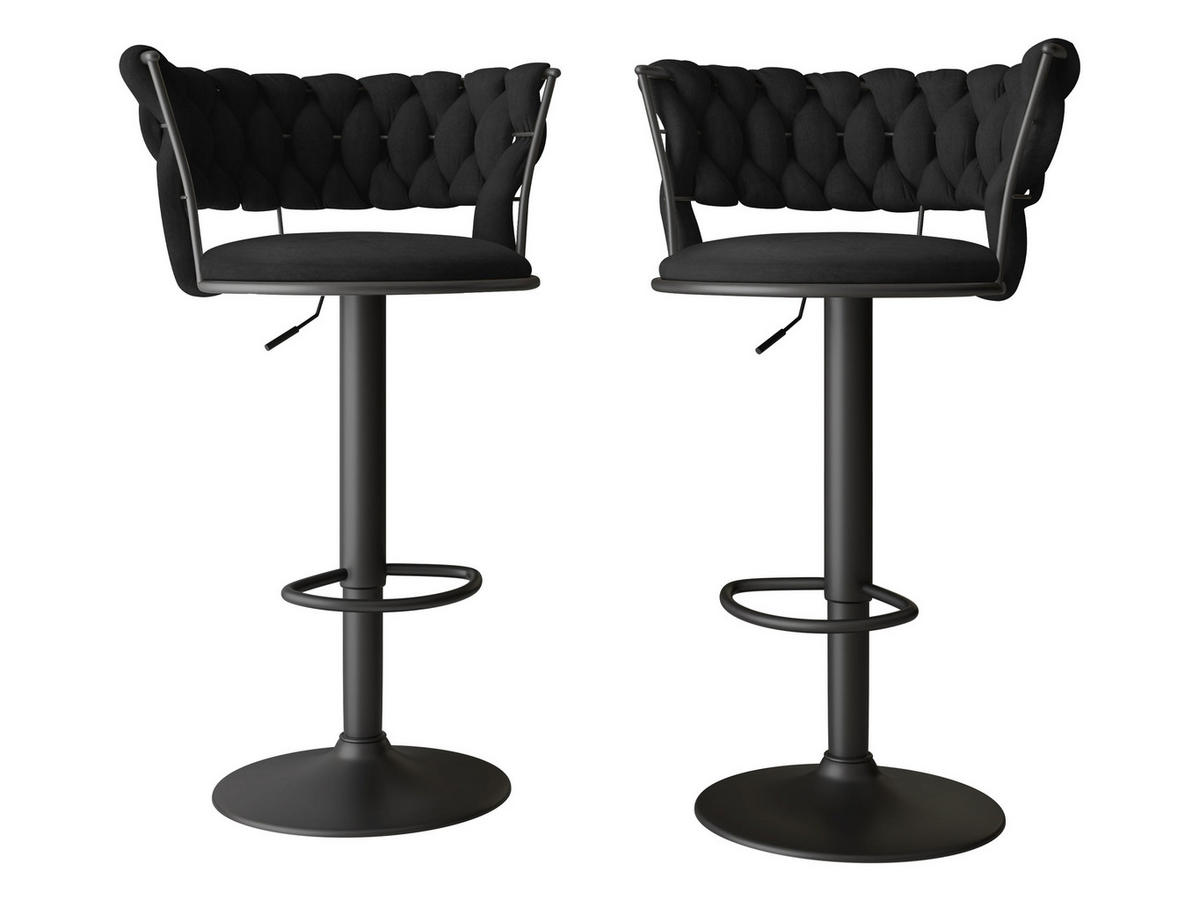 BARHOCKER-SET Muz BK-1141/CM (2 Stück in Samt) - Schwarz, Textil/Metall (50/76/48cm) - MIRJAN24