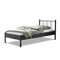 METALLBETT Moon / 140 x 200 cm / schwarz - Schwarz, Metall (140/200cm) - BED BOX