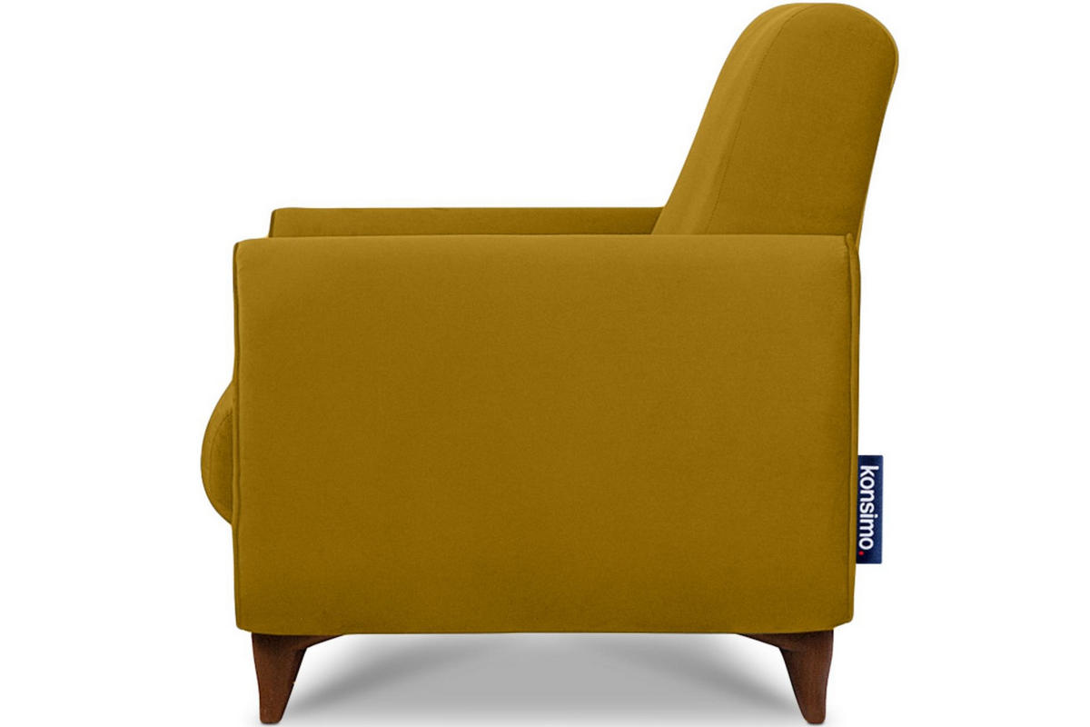 SESSEL GUSTAVO mit Armlehnen, gelb - Gelb/Braun, Holz/Holzwerkstoff (83/95/92cm) - KONSIMO®