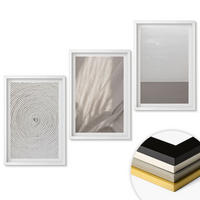 WANDBILDER 3er-Set - 40x60 cm Weißer Rahmen - Natürliche Boho-Texturen - Weiß, Kunststoff (40/60cm) - ArtPrintCave