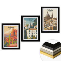 WANDBILDER 3er-Set - 20x30 cm Schwarzer Rahmen - Ansichten Sedona Sintra Valletta Retro - Schwarz, Kunststoff (20/30cm) - ArtPrintCave