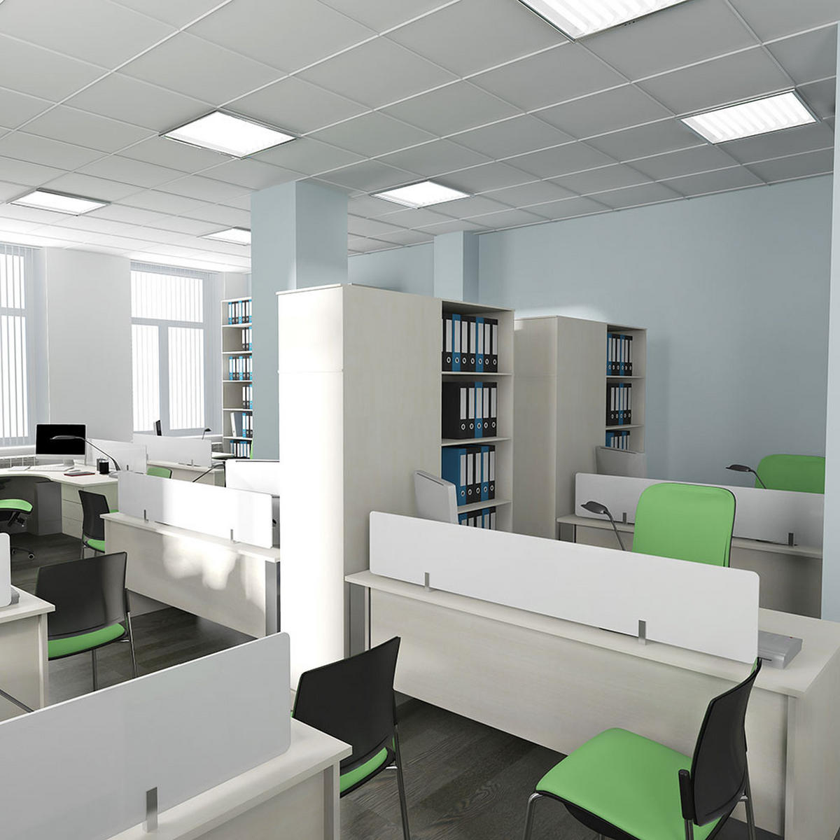 LED DECKENLEUCHTE Weiß Kunststoff - Weiß, Metall (59.5/59.5/3.3cm)