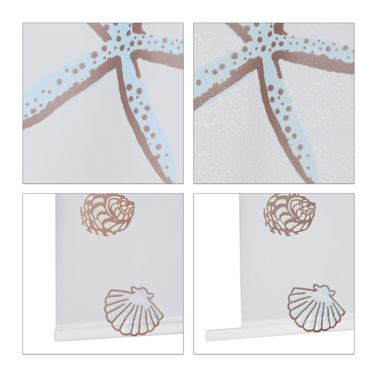 DUSCHROLLO - Multicolor, Kunststoff/Metall (120/5cm) - Relaxdays