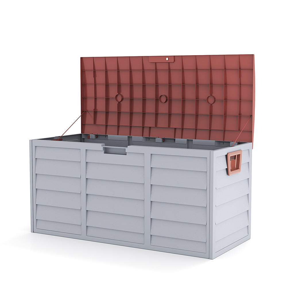 GARTENBOX 290L Abschließbar Wasserdicht Kunststoff Braun - Braun/Grau, Kunststoff (112/54/49cm) - Livingandhome