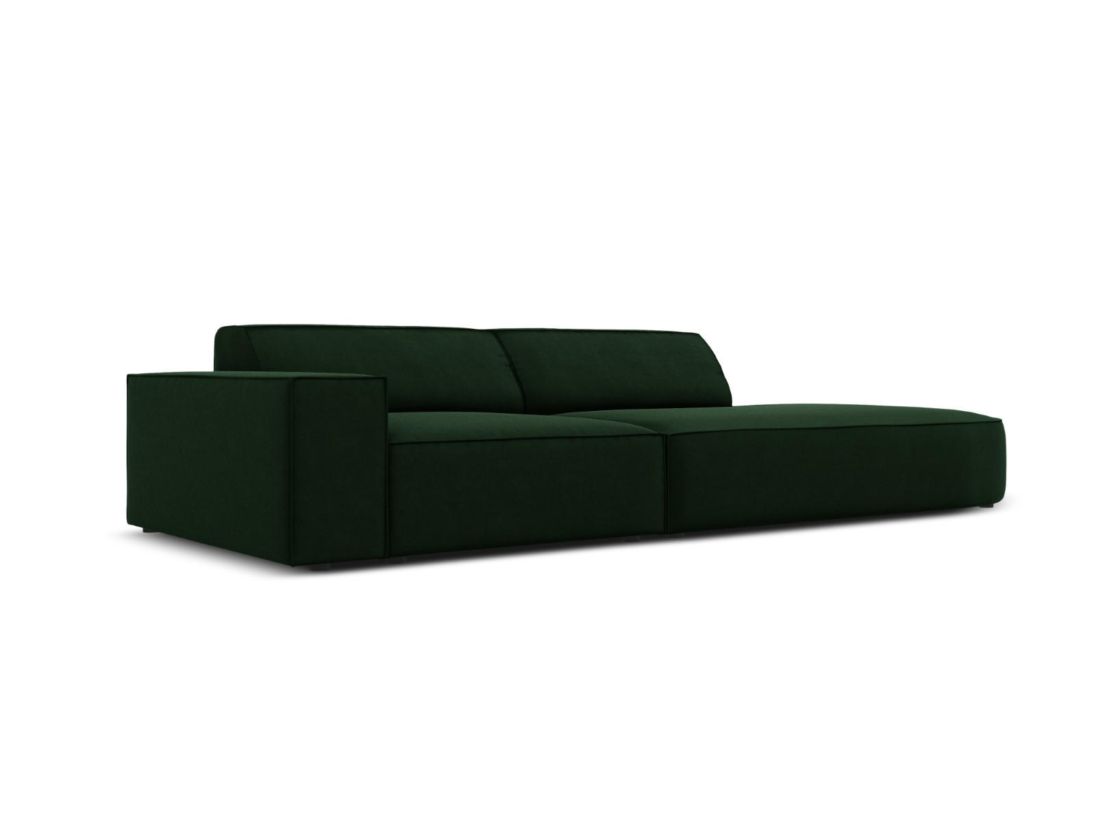 RECHTES-SOFA Jodie aus Samt flaschengrün 3 Sitzplätze - Dunkelgrün, Textil (102/70/262cm) - Micadoni