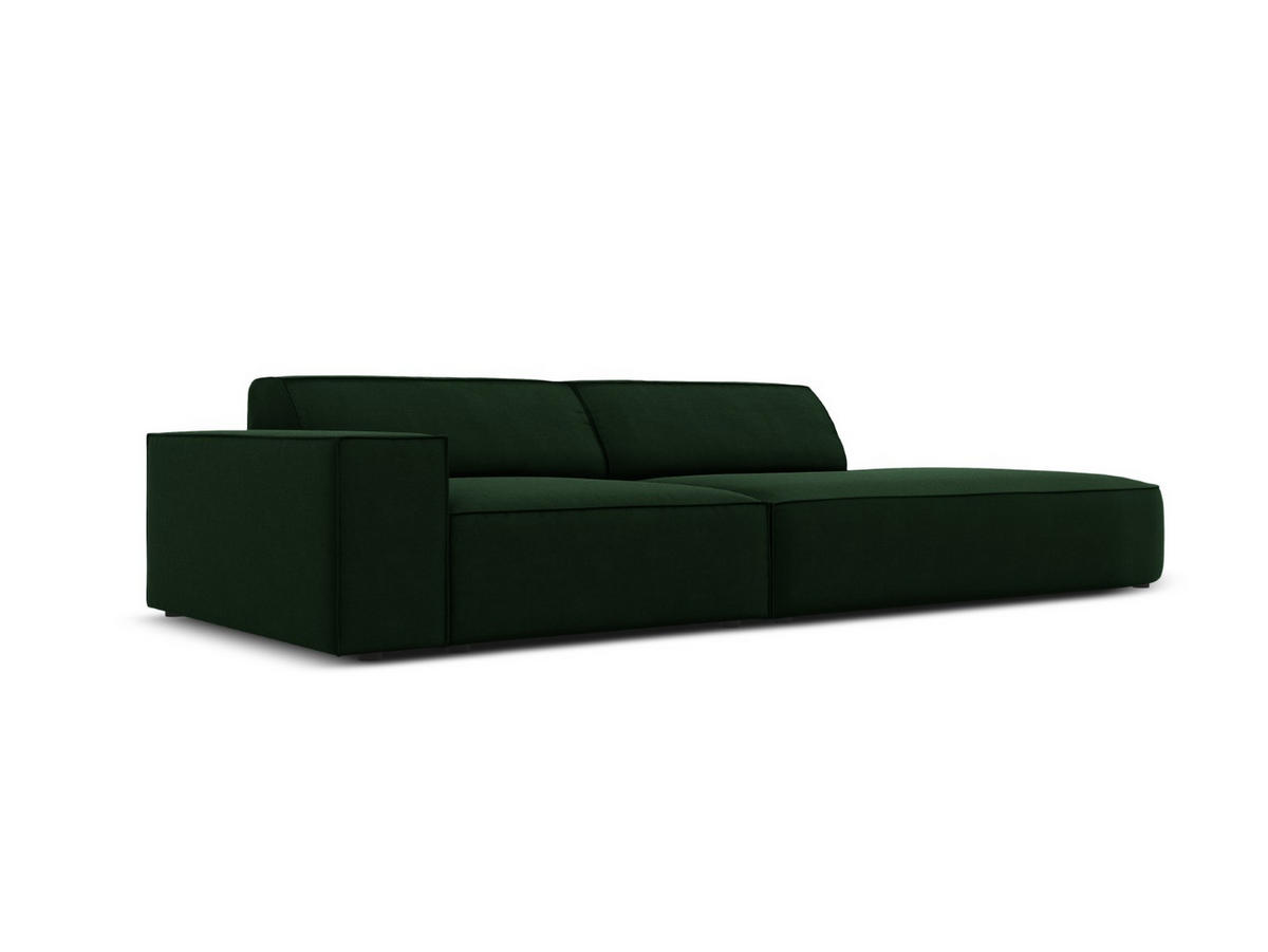 RECHTES-SOFA Jodie aus Samt flaschengrün 3 Sitzplätze - Dunkelgrün, Textil (102/70/262cm) - Micadoni