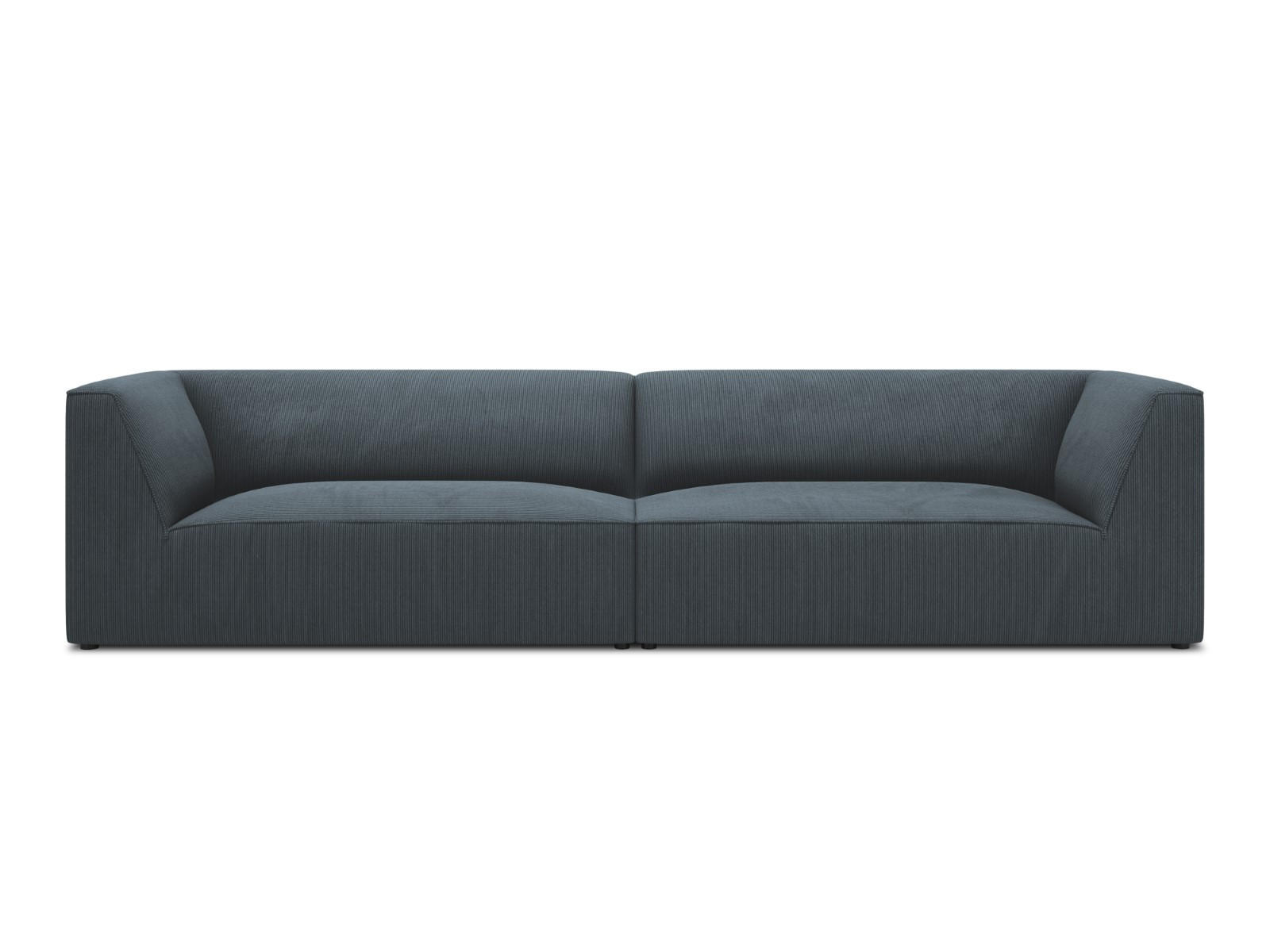 SOFA Ruby aus Cord blau 4 Sitzplätze - Blau, Textil (93/69/302cm) - Micadoni