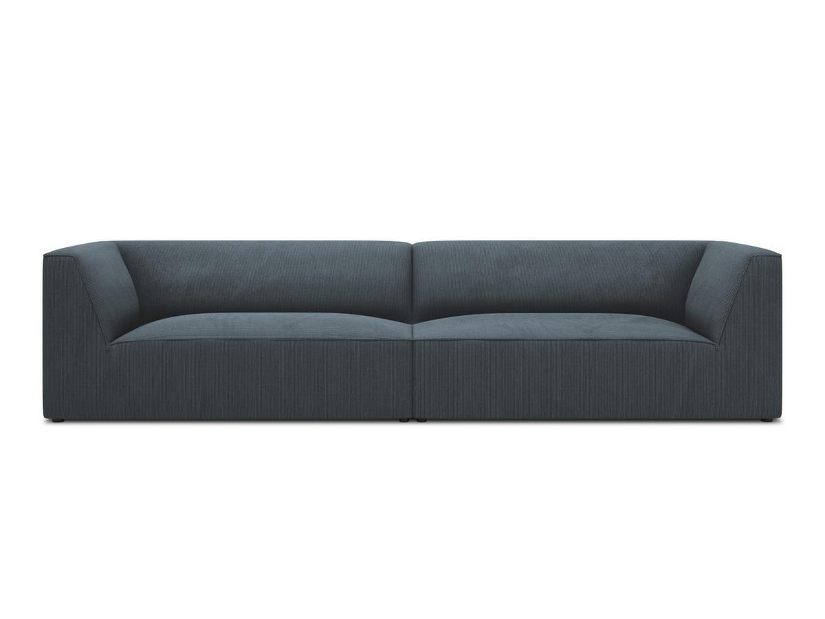 SOFA Ruby aus Cord blau 4 Sitzplätze - Blau, Textil (93/69/302cm) - Micadoni
