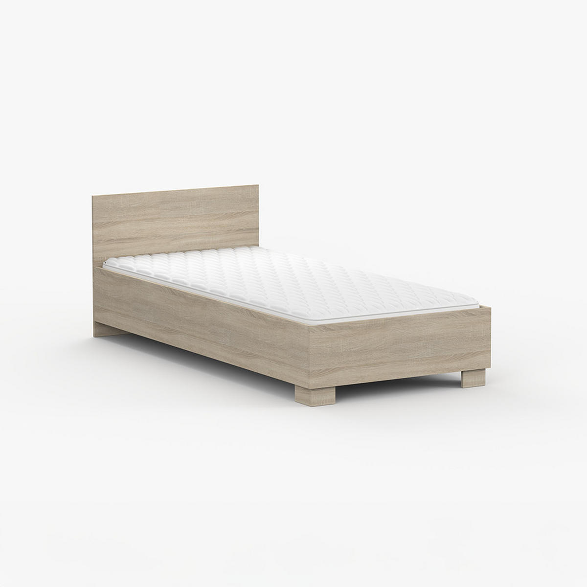 BETT 90×200 JONAS III 36 Sonoma Eiche/Sonoma Eiche - Sonoma Eiche, Holzwerkstoff - imoebel24