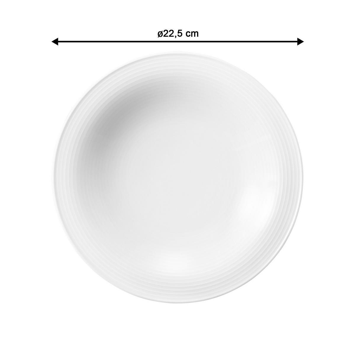 SUPPENTELLER Beat Color Glaze Weiß ø 22,5 cm 6er Set - Weiß, Keramik (22.5cm) - Seltmann Weiden
