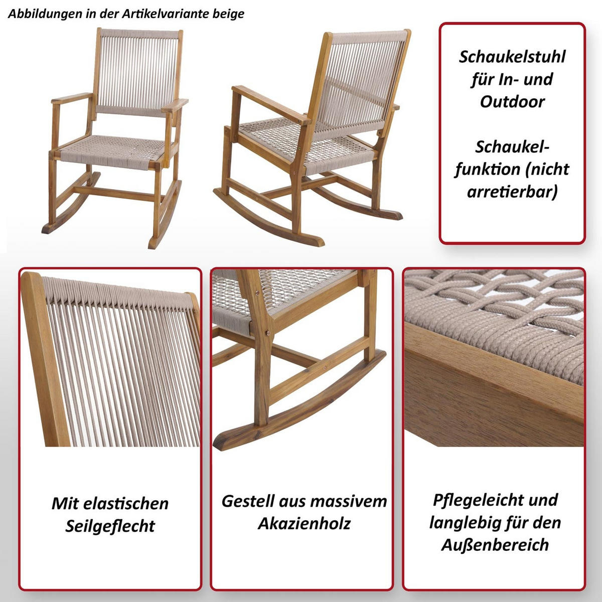 SCHAUKELSTUHL Grau - Dunkelgrau, Holz (65/102/92cm) - MCW