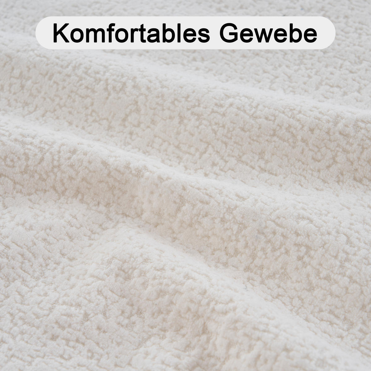 WOHNLANDSCHAFT Chenille Weiß ohne Montage und mit Kissen - Weiß, Textil (263/66/171cm) - WISHDOR