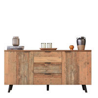 SIDEBOARD im Vintage-Stil mit 3 Schubladen und verstellbaren Regalen, Spanplatte, 140/35/70 cm, Antikbraun，Dunkelbraun - Dunkelbraun, Holzwerkstoff (140/70/35cm) - Redom