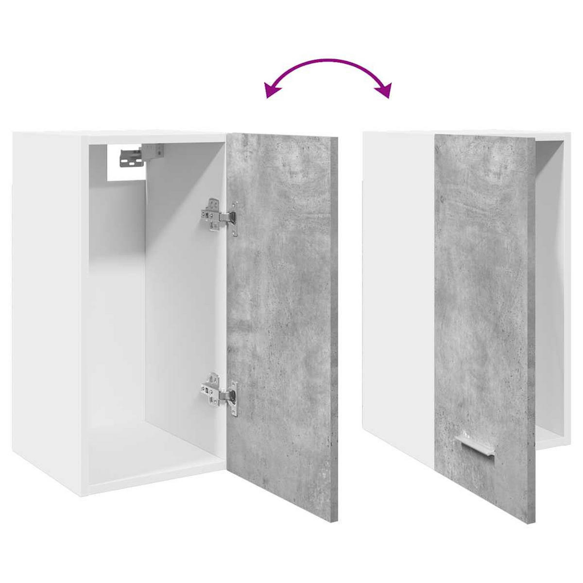 KÜCHENOBERSCHRANK Lyon mit 1 Tür 30/31/60 cm aus Holzwerkstoff Betongrau - Hellgrau, Holz (30/60/31cm) - vidaXL