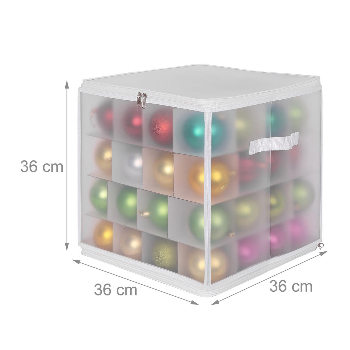 WEIHNACHTSKUGEL-AUFBEWAHRUNGSBOX - Transparent, Wellpappe/Kunststoff (36/3/36cm) - Relaxdays