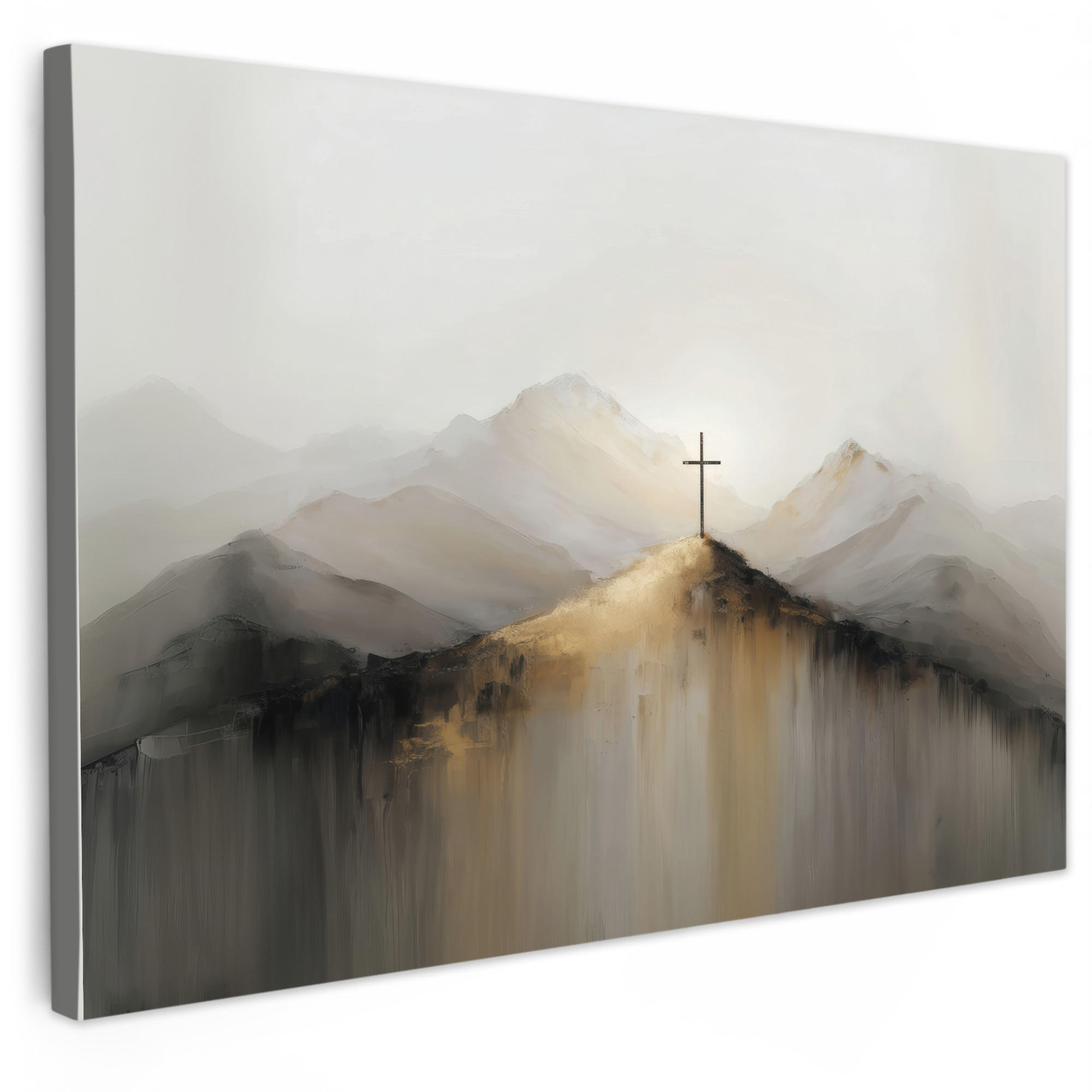 SLIKA NA PLATNU Pokrajina 90x60 cm - bež, tekstil (90/60cm) - MuchoWow