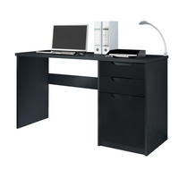 SCHREIBTISCH Logan Fronten in Schwarz matt - Schwarz, Holzwerkstoff (60/129/76cm) - Vladon