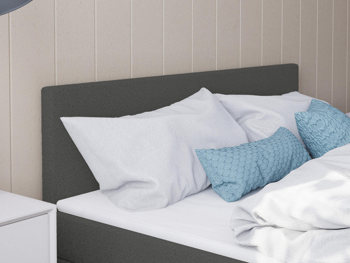 BOXSPRINGBETT ROTELLO 160x200 cm, Dunkelgrau - Dunkelgrau, Textil (160/200cm) - Fedve