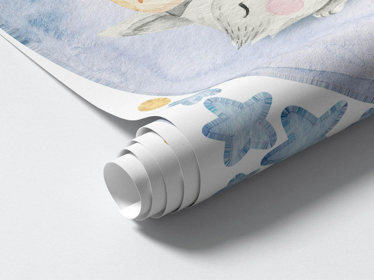 WANDAUFKLEBER 80x115cm - Schlafende Tiere - Multicolor, Kunststoff (80/115/0.1cm) - Wallfluent