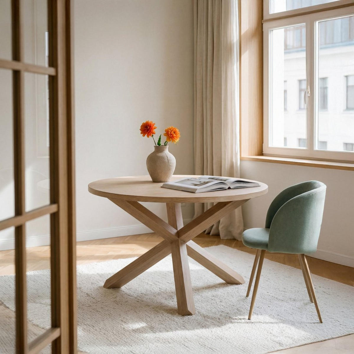 ESSTISCH Isak Natürlich 120 cm x 76,5 cm - Naturfarben, Holzwerkstoff (120/120/76cm) - Klast Home