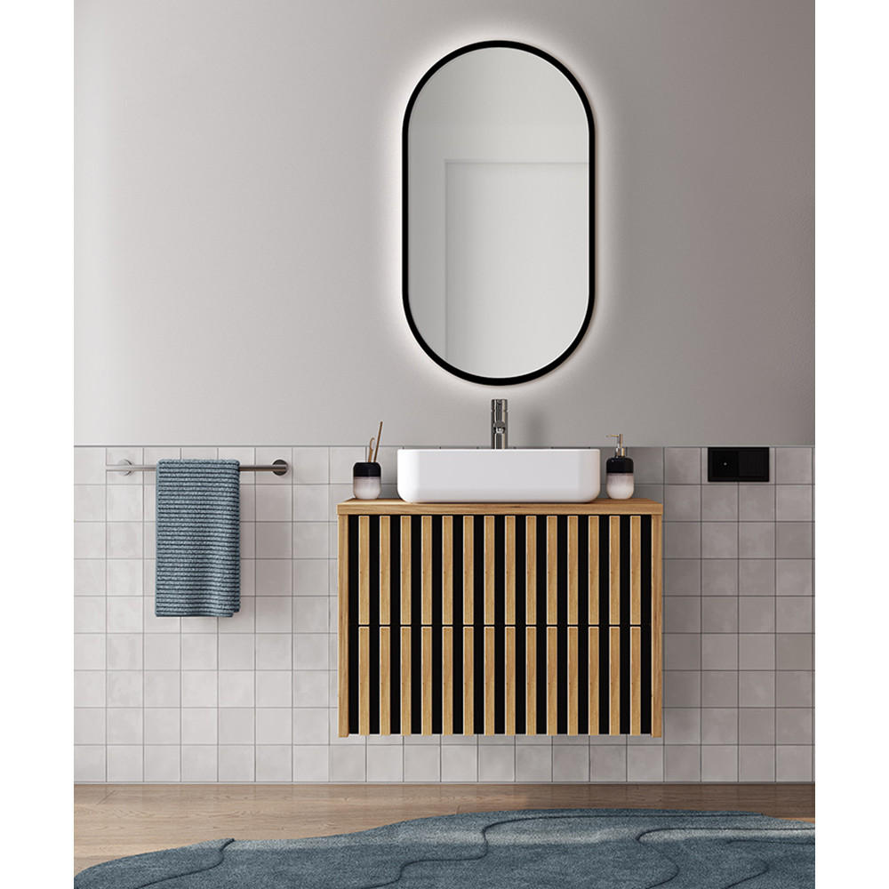 BADMÖBEL-SET 2-TLG. Lucca-107 - Braun, Holzwerkstoff (81/200/46cm) - Lomado