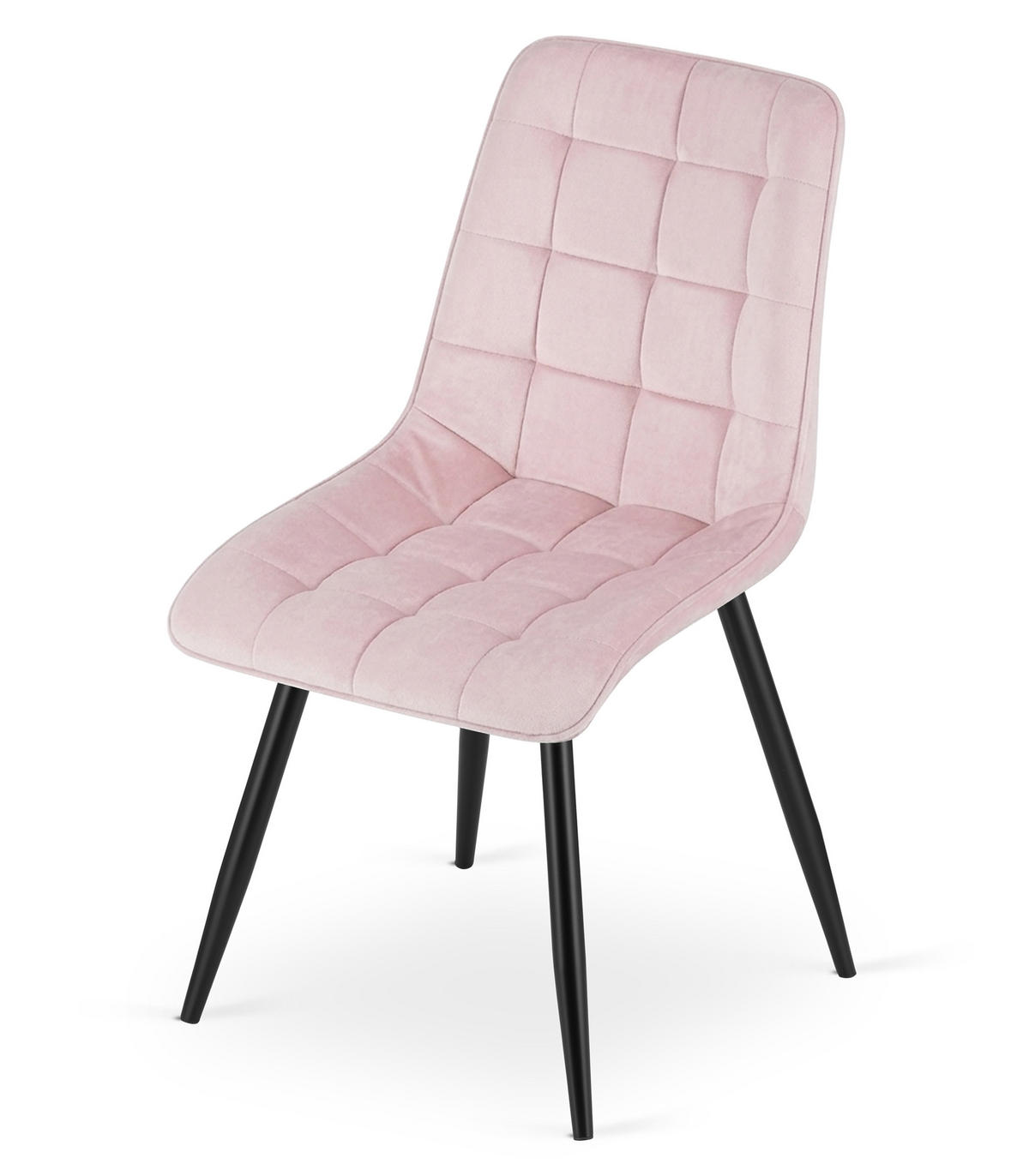 STUHL Hellrosa 49x60 cm SPLIT Samtbezug - Schwarz, Metall (49/56/60cm)