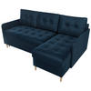 ECKSOFA Fado mit Schlaffunktion Blau Samtstoff - Blau, Textil (210/141cm) - Bromarkt