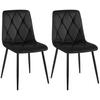 STUHL 2er Set Samt Schwarz - Schwarz, Textil/Metall (45/85/55cm) - CLP