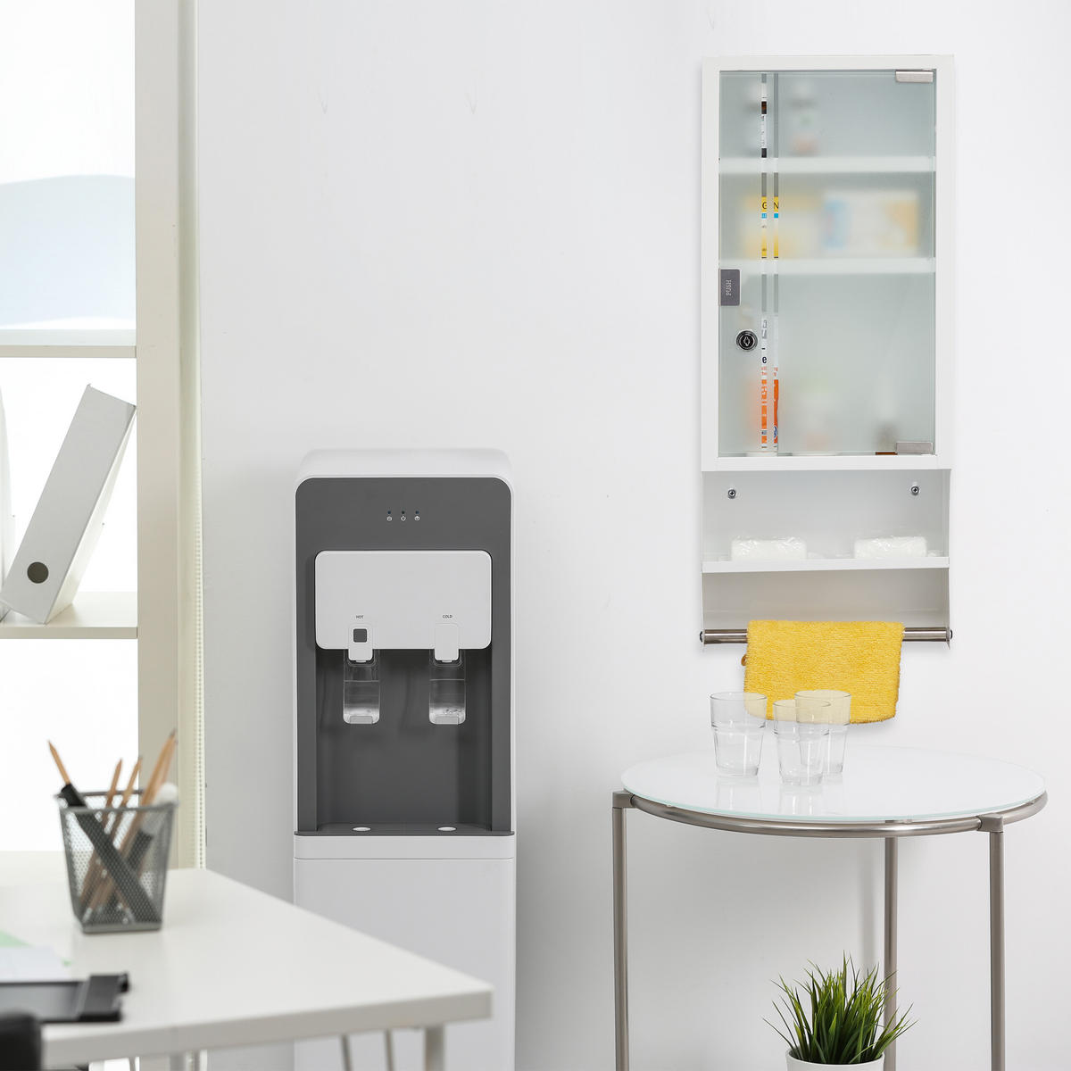 MEDIZINSCHRANK - Multicolor, Glas/Metall (27/65/12cm) - Relaxdays