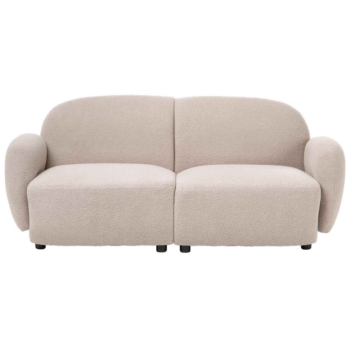 3-SITZER-SOFA Bouclé Beige Jule - Beige/Schwarz, Textil (183/77/82cm) - Beliani