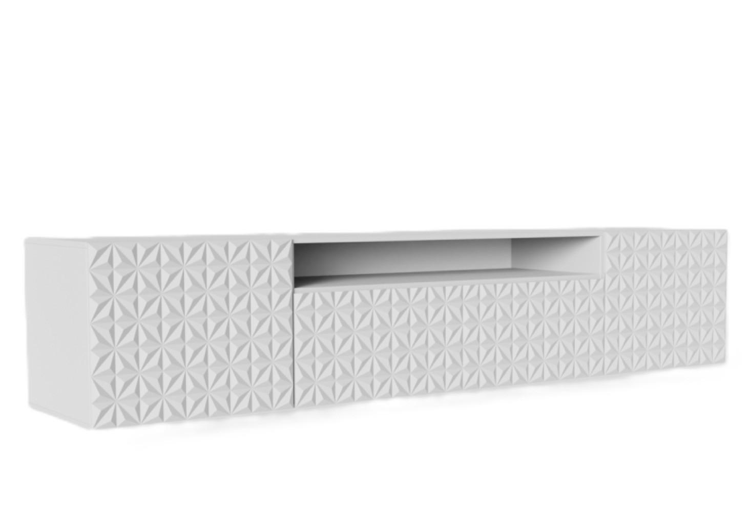 TV-LOWBOARD Weiß ALI Hängend Mit Dekorativen Fronten 200 cm - Weiß, Holzwerkstoff (200/40/41cm) - Sepro Meble