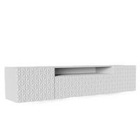 TV-LOWBOARD Weiß ALI Hängend Mit Dekorativen Fronten 200 cm - Weiß, Holzwerkstoff (200/40/41cm) - Sepro Meble