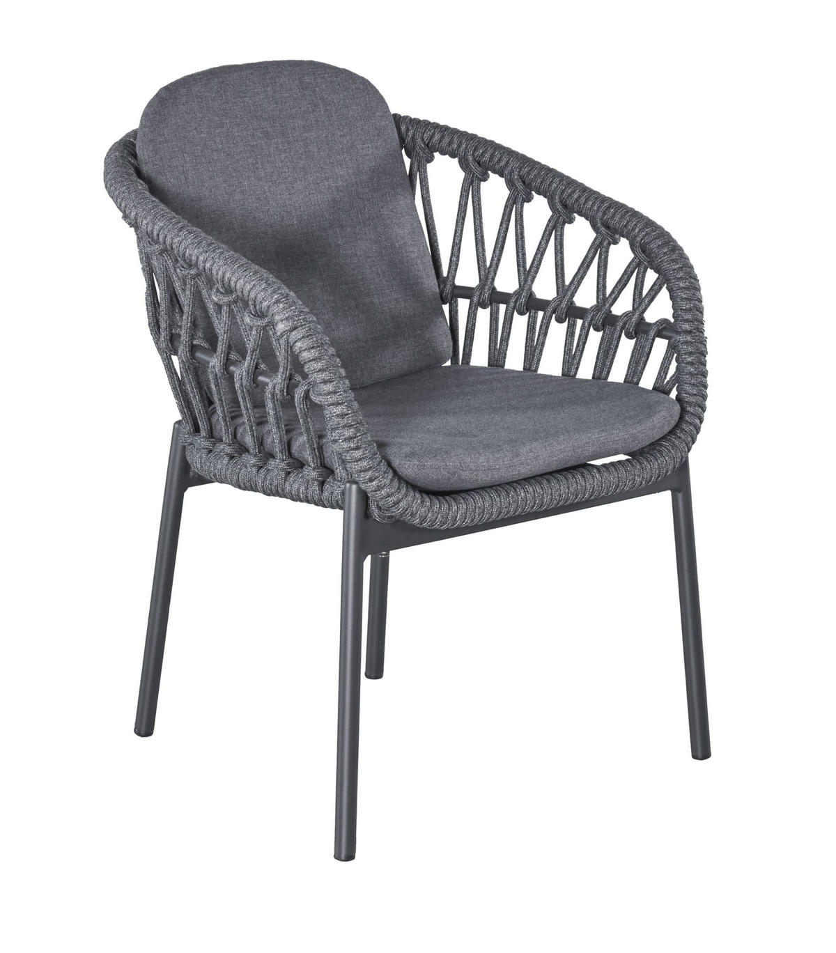 GARTENSTUHL Balu, Rope-Metall, Anthrazit - Anthrazit, Metall (62/79/63cm) - dasmöbelwerk