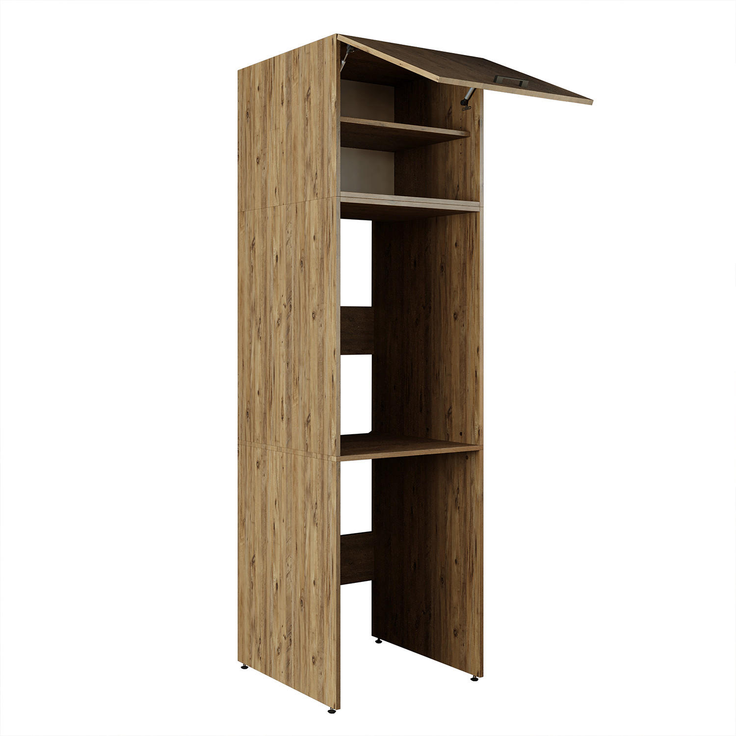 WASCHMASCHINENSCHRANK DUO-II 67cm Breit, 231cm Hoch - Eichefarben, Holzwerkstoff (67/231/67cm)