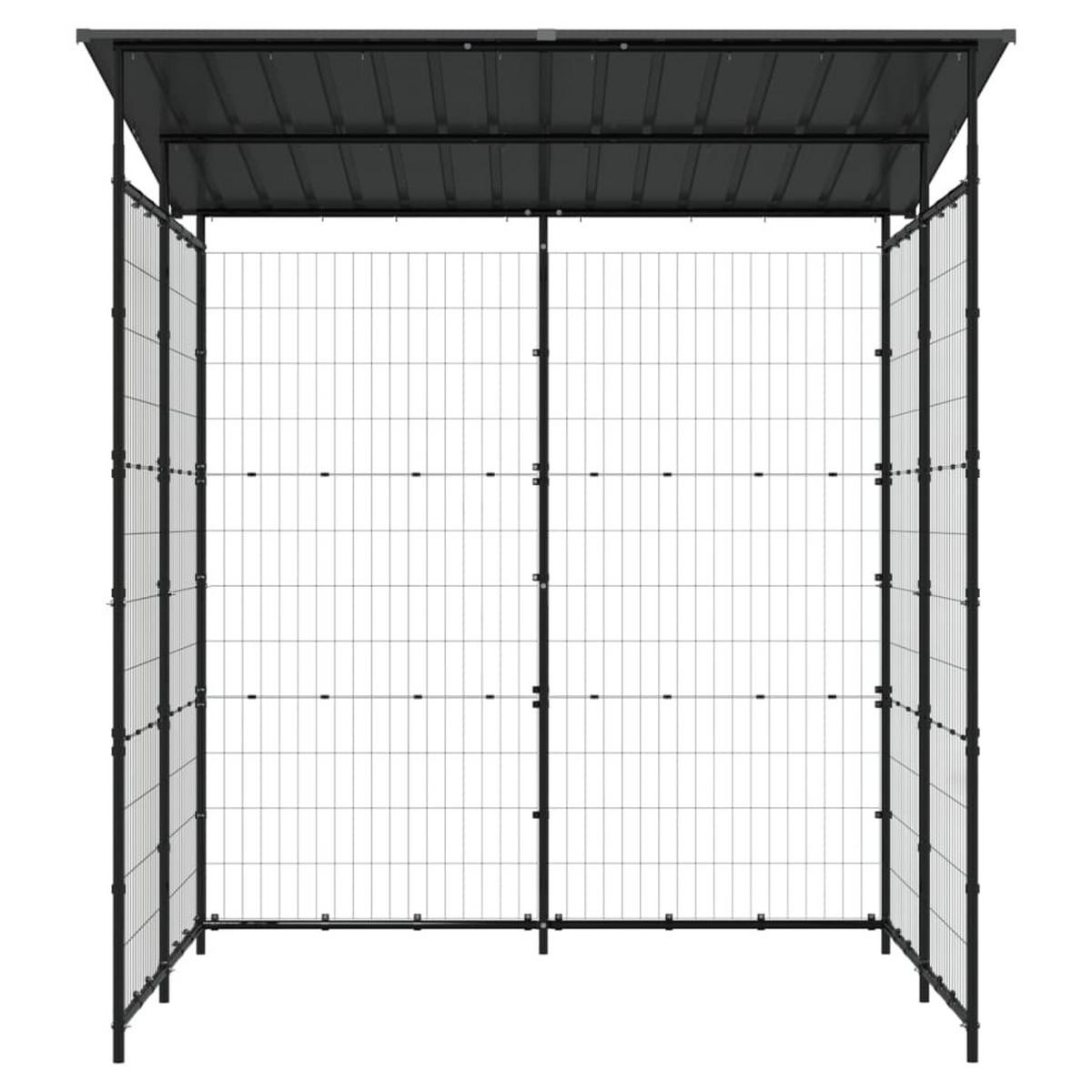 FAHRRADSCHUPPEN 190/190/222 Cm Stahl Schwarz - Schwarz, Metall (190/222/190cm) - vidaXL