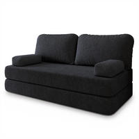 POHOVKA z pěny NIKSI s funkcí spaní Buklé látka Černá - černá, textil (170/86/80cm) - MASSENO