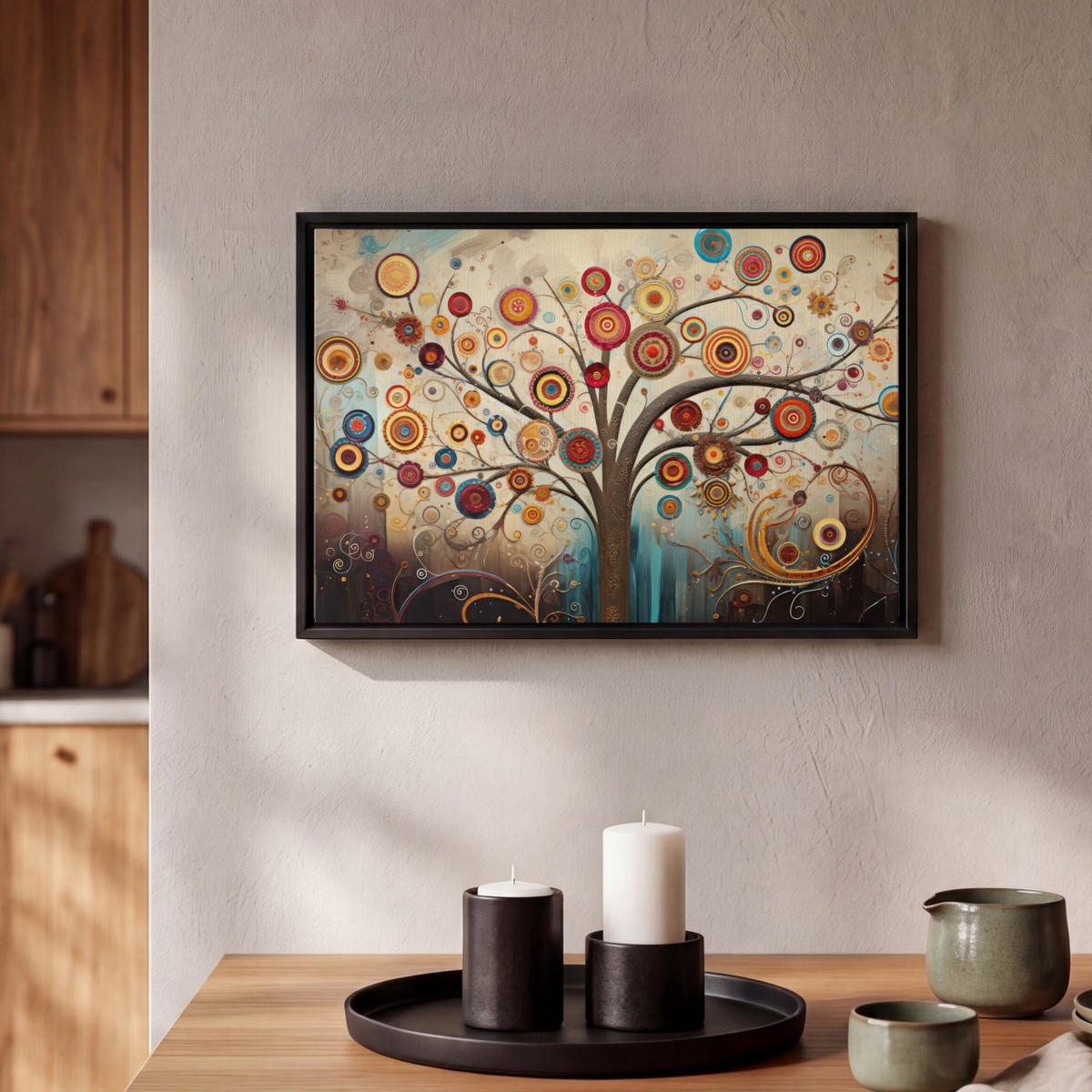 LEINWAND Bilder mit Rahmen - Baum - Baum des Lebens - Farbe - 30x20 - Braun, Textil (30/20cm) - MuchoWow