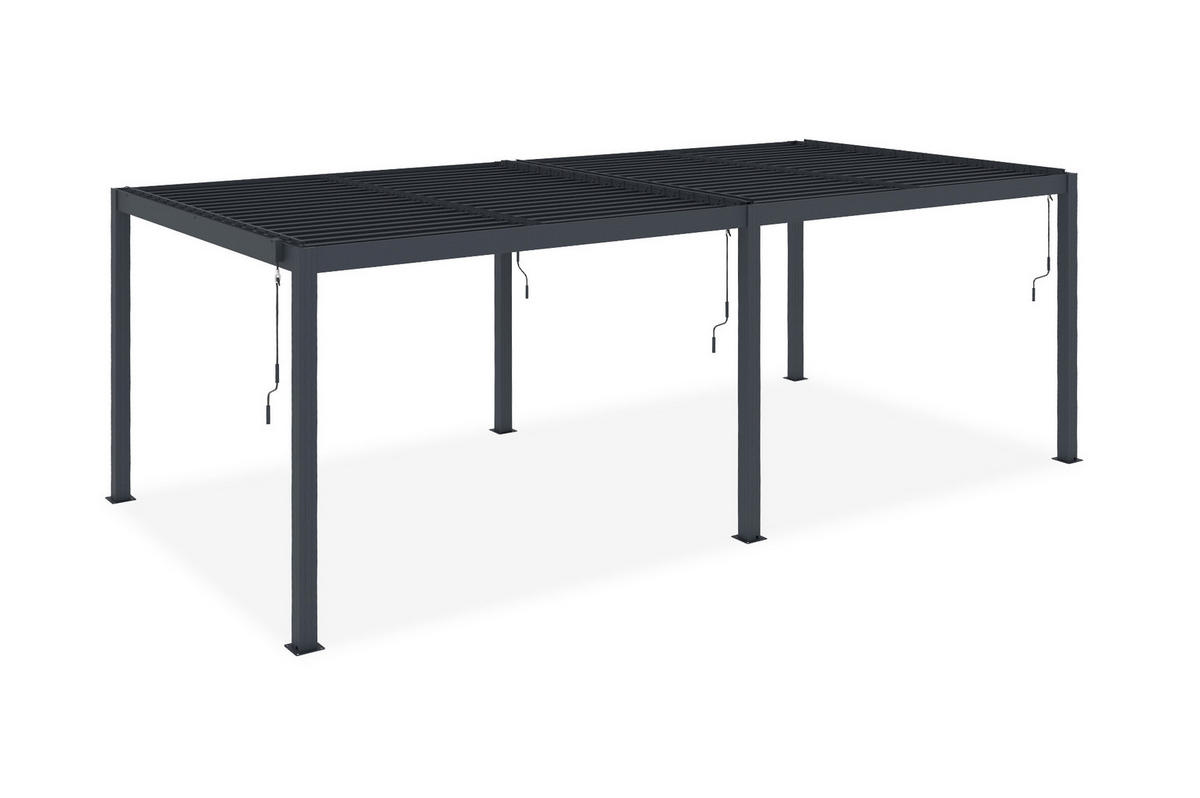 PERGOLA BIOKLIMATISCHE SELBSTTRAGENDE Santa graue 6m x 3m - Grau, Metall (600/220/305cm) - Cazeboo