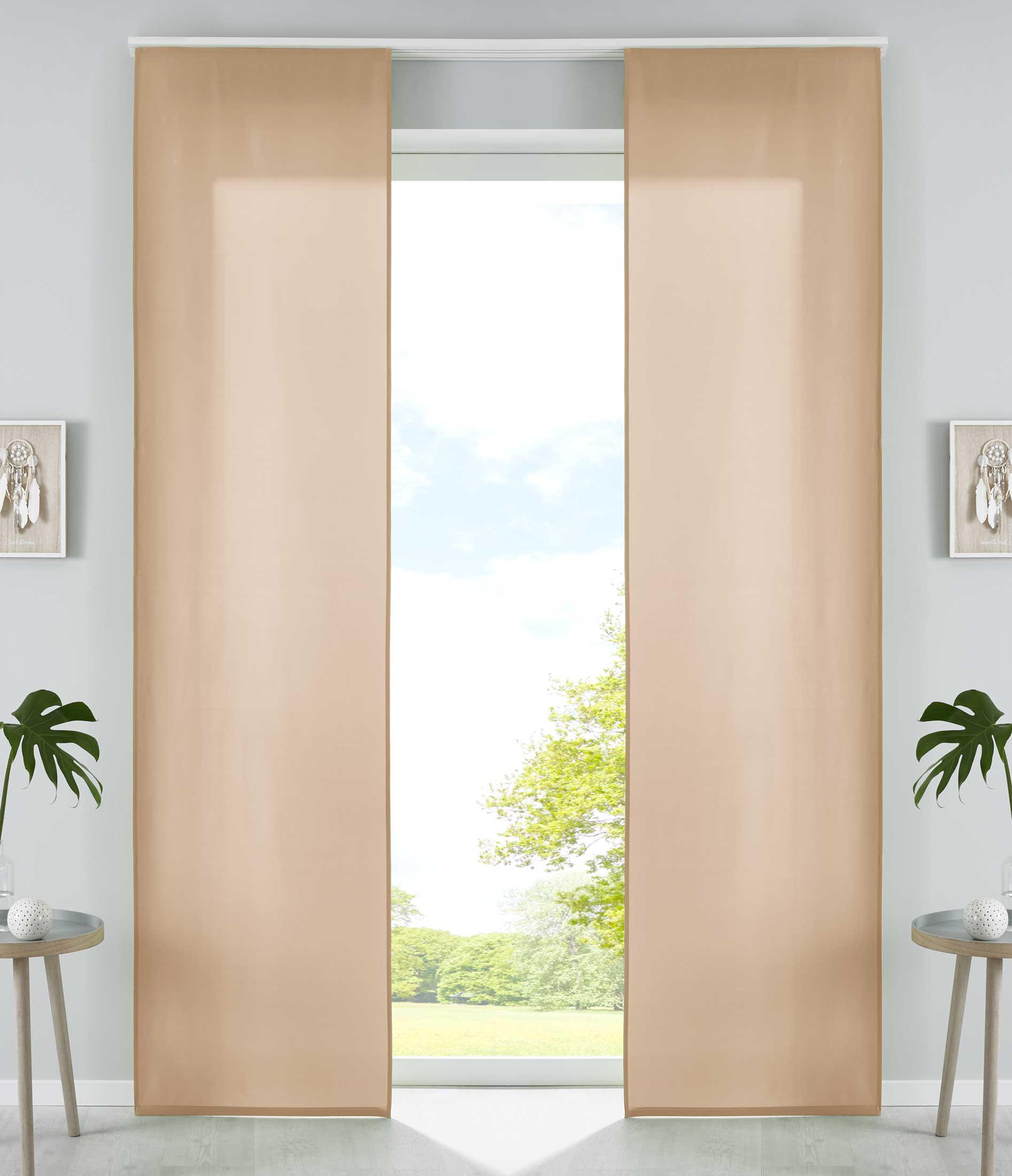 VORHANG 2ER SET HxB 245x60 cm Sand - Sandfarben, Textil (60/245cm) - Gardinenbox