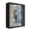 SCHWEBETÜRENSCHRANK 120 CM RIMA Farbe: Schwarz / sonoma / schwarz - Schwarz/Braun, Holzwerkstoff (120/215/59.5cm) - A&J MöbelLand