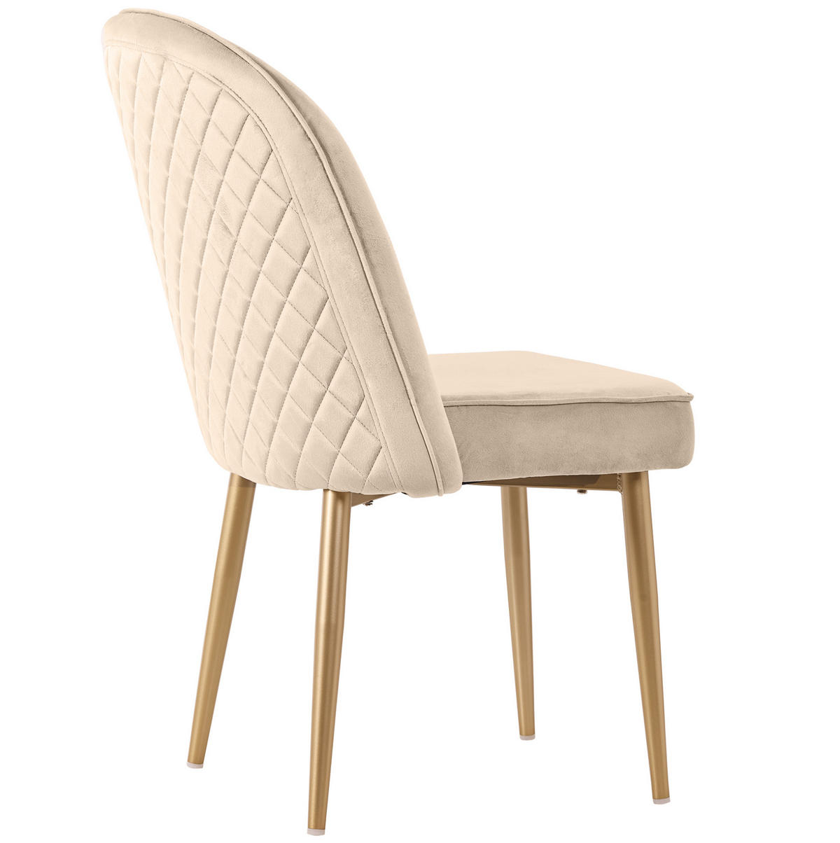 ESSZIMMERSTÜHLE ergonomisch 6er-Set 45,5 x 62 x 87,5 cm Samt Beige - Beige, Metall (62/87.5/45.6cm) - Meubliv