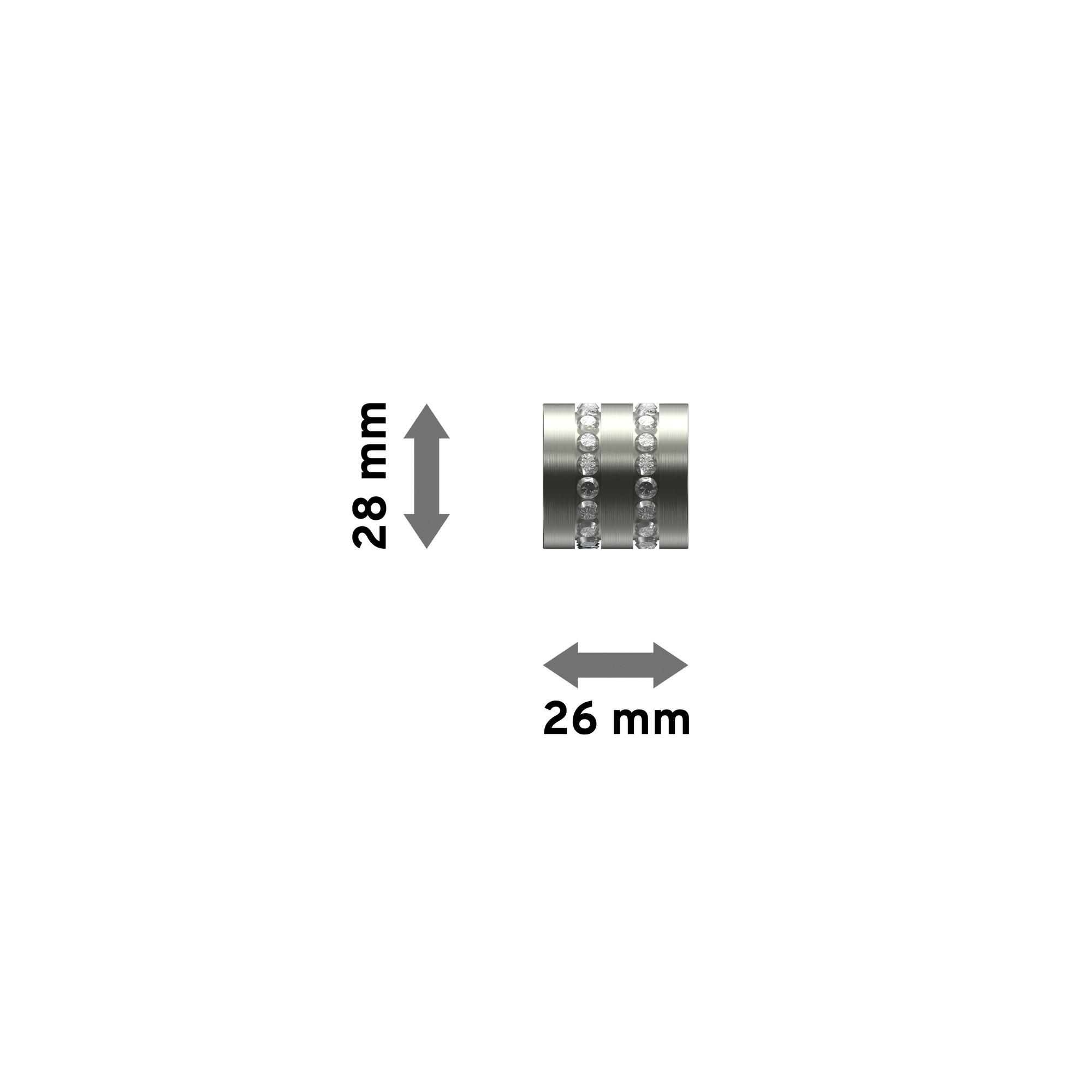 ENDSTÜCKE FÜR GARDINENSTANGEN 20 mm Ø, Estana Edelstahl-Optik, Packung 2 Stück - Edelstahlfarben, Metall (2.6/2.8/2.8cm) - INTERDECO