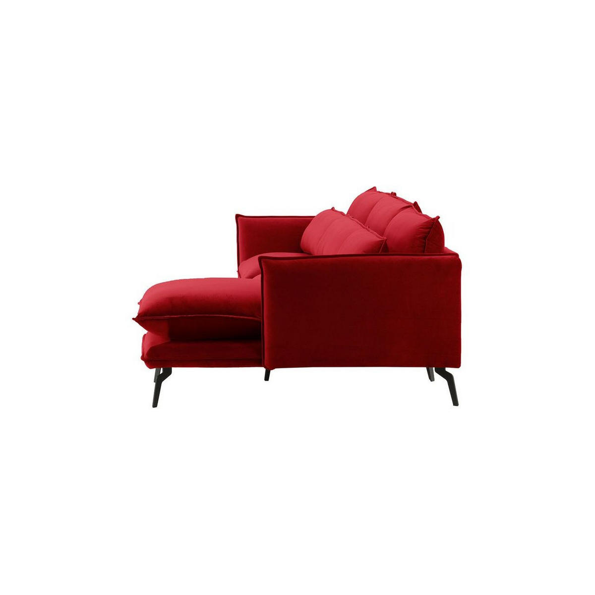 ECKSOFA Layla Rechts-Velluto 7 - Rot, Holz/Textil (278/160cm)