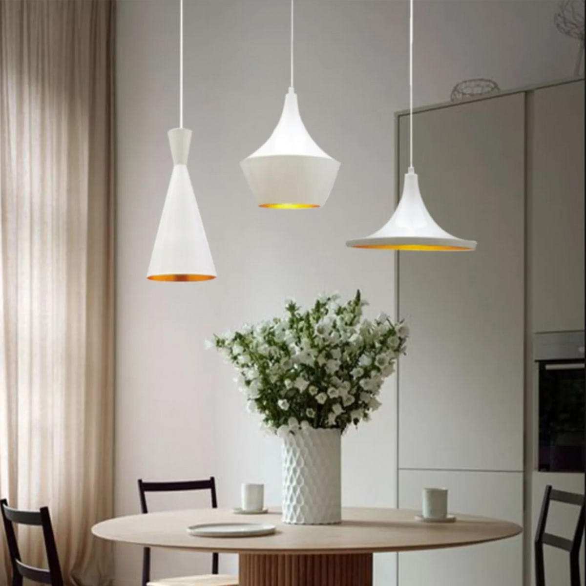 PENDELLEUCHTE Vintage 115/120 cm - Goldfarben/Weiß, Metall (115/120cm) - Bamyum