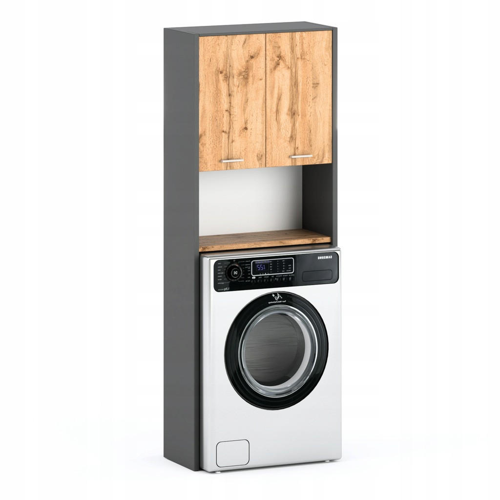 WASCHMASCHINENTISCH – Grau/Eiche Wotan - Eiche Wotan/Grau, Holz (64/165/30cm) - Stiv Meble