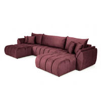 WOHNLANDSCHAFT Collin Mit Schlaffunktion - Bordeaux, Holzwerkstoff/Textil (382/85/185cm) - Fun Möbel
