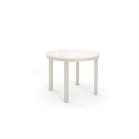 ESSTISCH BERNARDIN - Kaschmir/Weiß Hochglanz, Holzwerkstoff/Metall (100/100/76cm) - Meblini