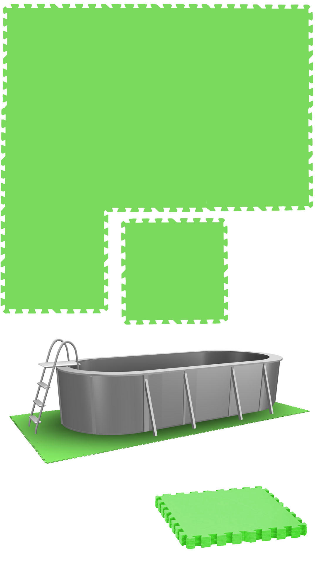 POOLMATTEN 1,9m² 8 EVA Matten 50 cm Grün - Grün, Kunststoff (50/50cm) - eyepower